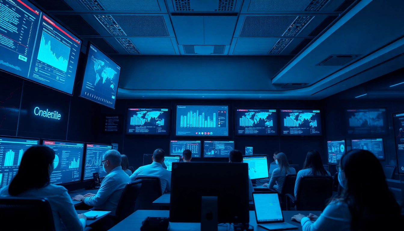 Cyber Threat Protection Tampa showcased in a modern cybersecurity operations center with professionals monitoring threats.