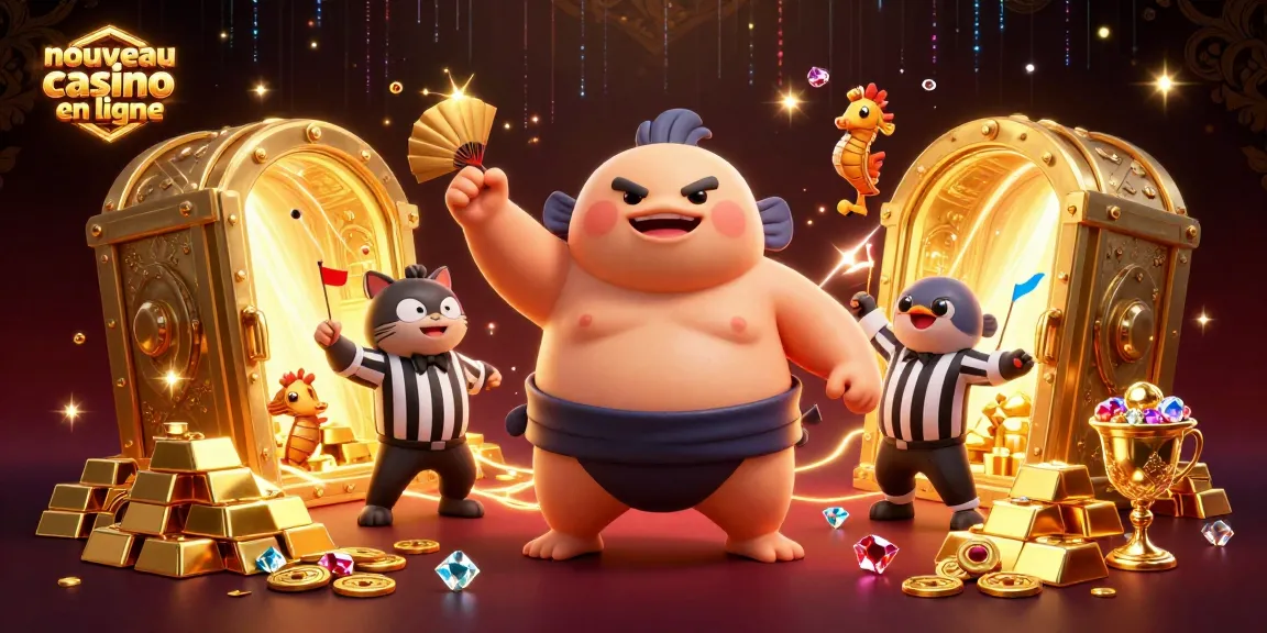 Jouer sur un nouveau casino en ligne avec une ambiance festive et plusieurs éléments de casino ajoutant de la richesse visuelle.