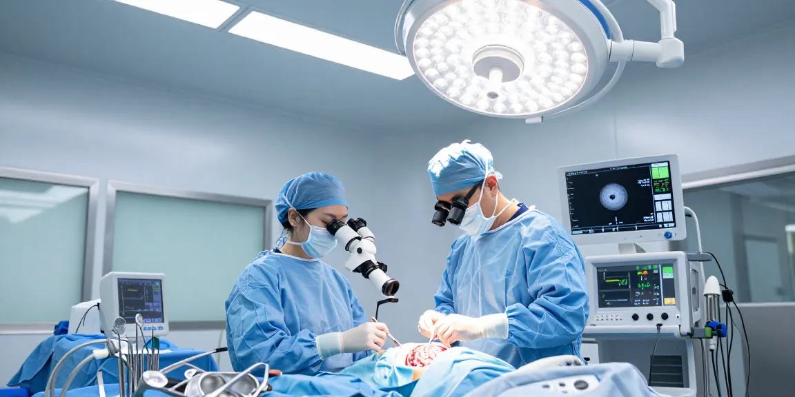 Focus on beyin tümörü ameliyatı in modern operating room with skilled neurosurgeon and advanced technology.