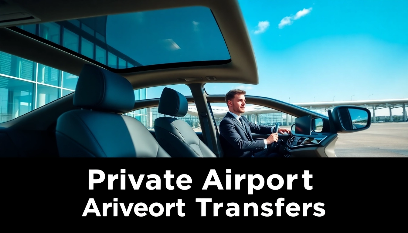 Experience seamless Private Airport Transfers with our luxurious car waiting at a modern terminal.