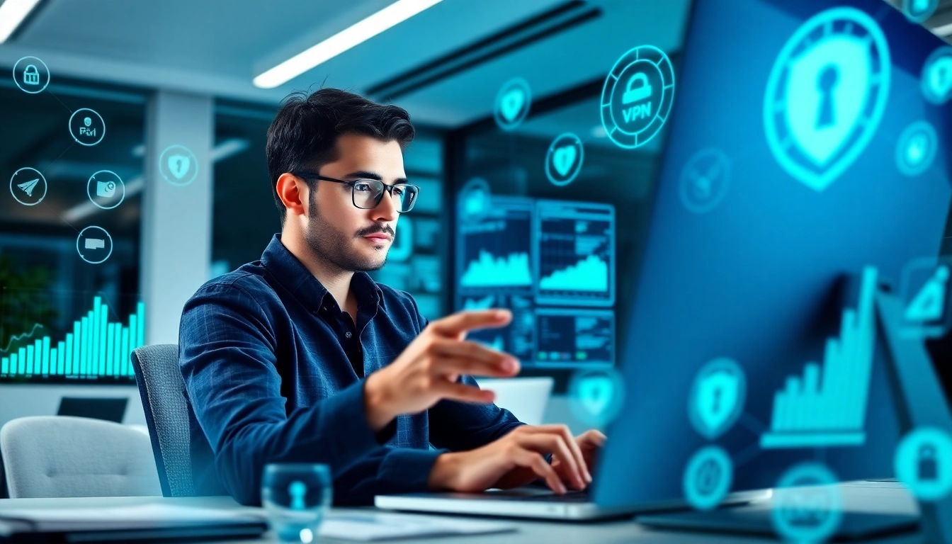 Understanding vpn security features with a cybersecurity expert analyzing data.