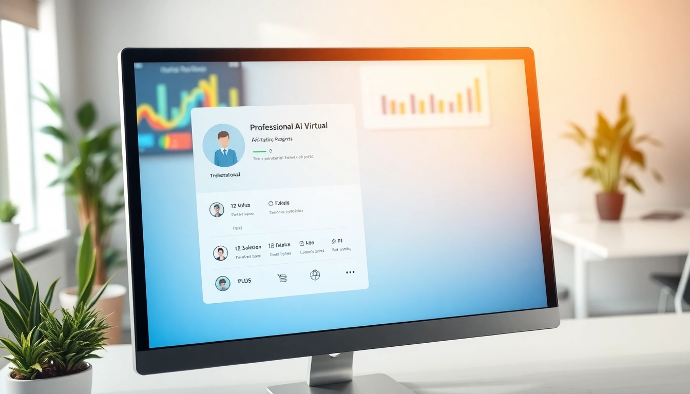 Showcase of enterprise assistant software functionality on a modern computer screen in a bright office.