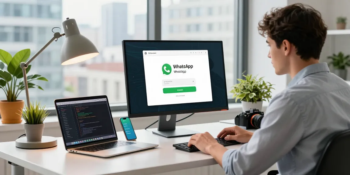 Downloading WhatsApp在现代工作空间，年轻专业人士与技术设备的互动