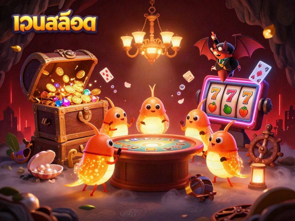 Engage with เว็บสล็อต and explore the vibrant cave casino illuminated by glowworms and slot games.