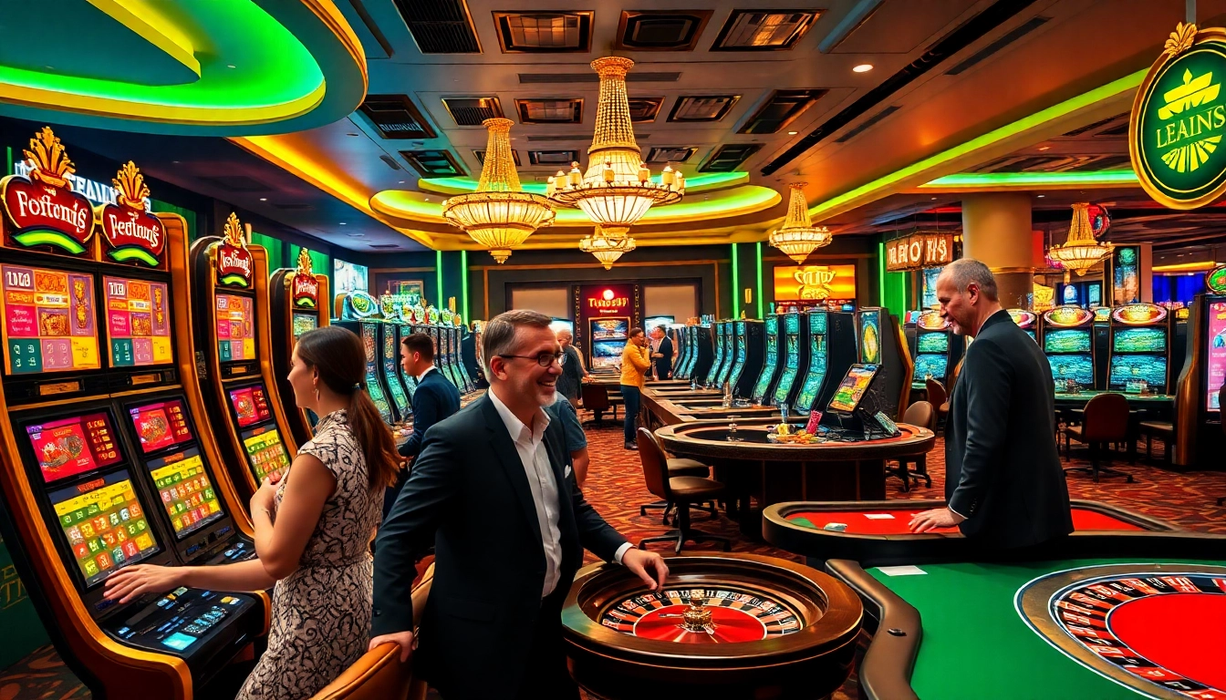 Toto919 platform showcases exciting gambling action with vibrant games and players at a casino.