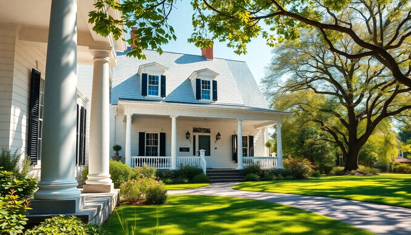 Showcasing colonial home new build construction with stunning details in bright sunlight.