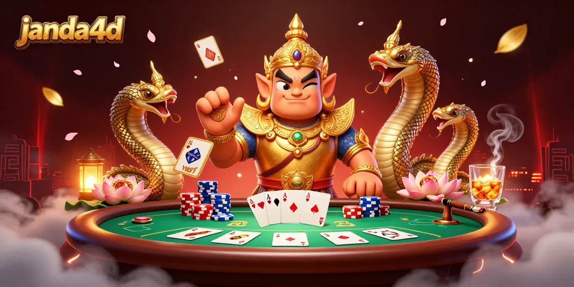 Menzankan pengalaman bermain di janda4d dengan ilustrasi kasino yang penuh warna dan detail.