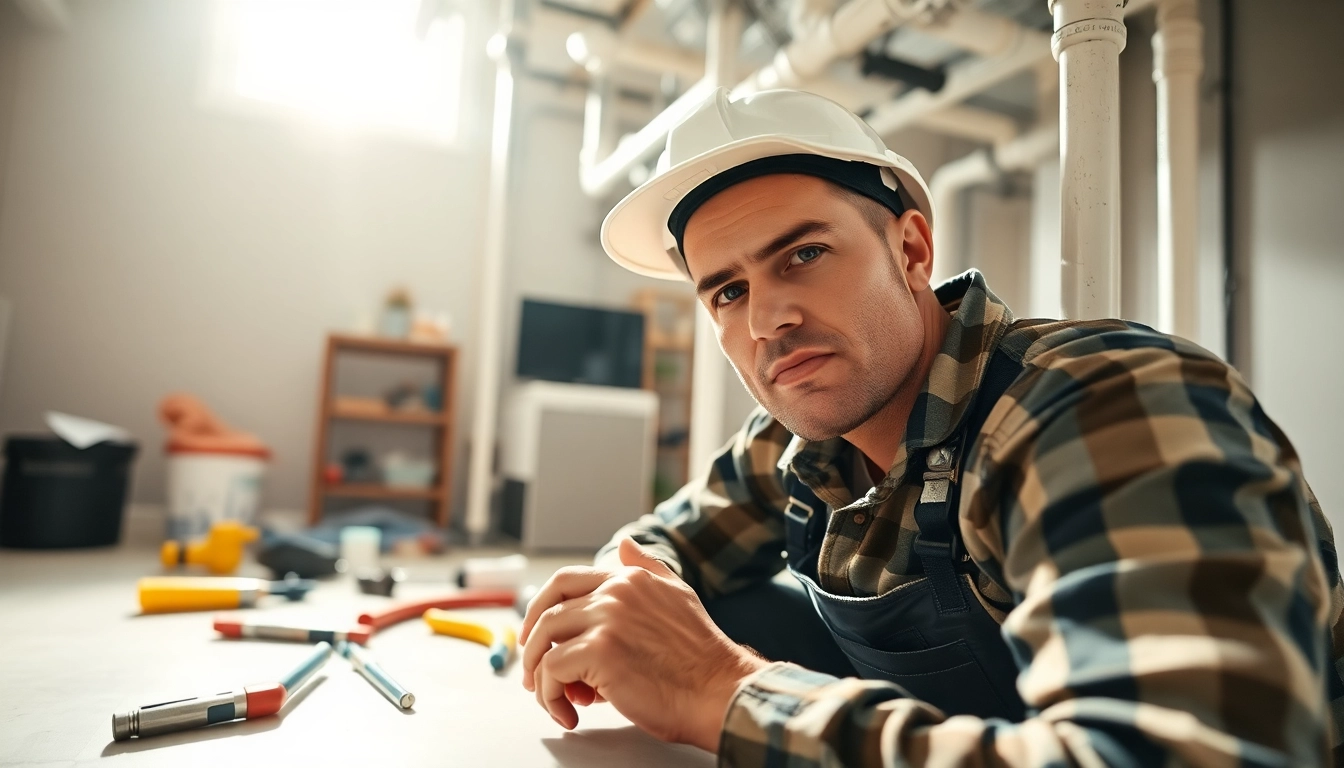 Providing whole house repiping services Clearwater FL with an expert plumber inside a well-lit home.