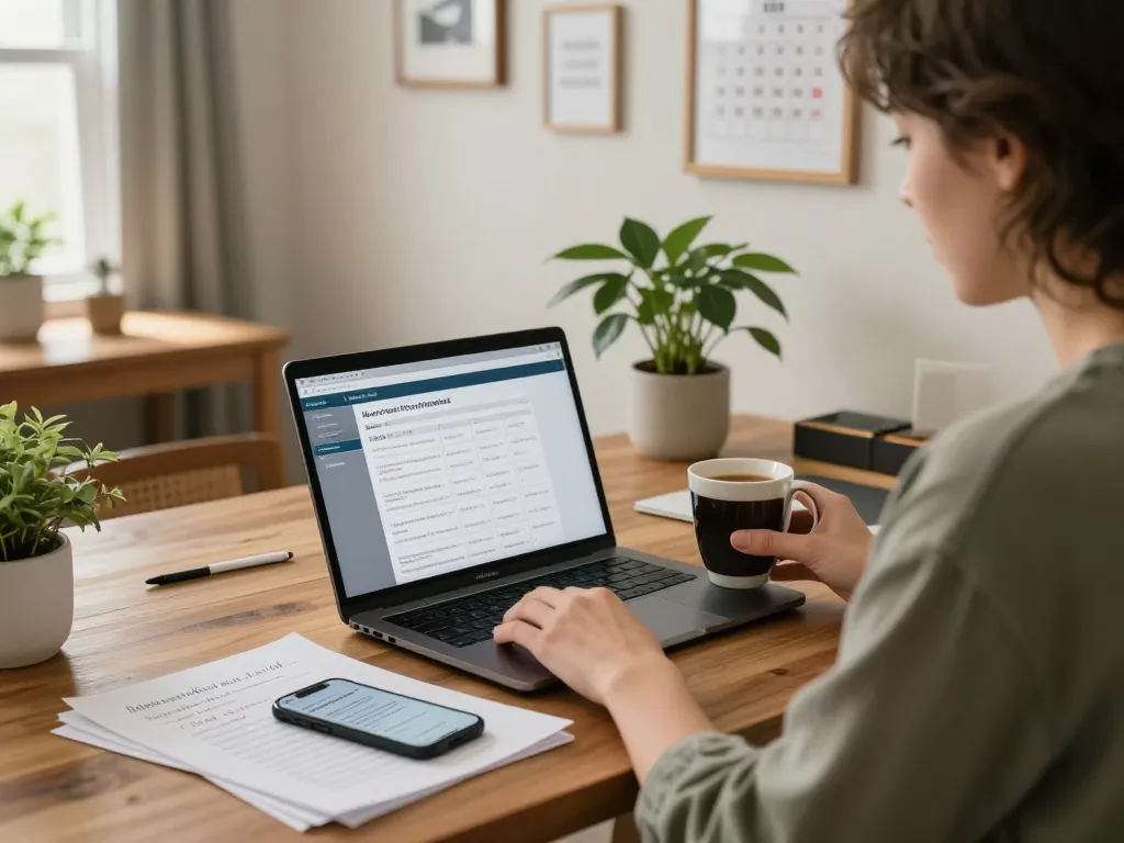 Individual exploring options to sell house without realtor in a cozy home office