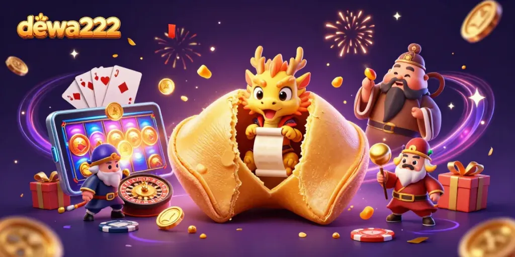 Experience winning with dewa222, showcasing a colorful slot game explosion of coins and vibrant energy.
