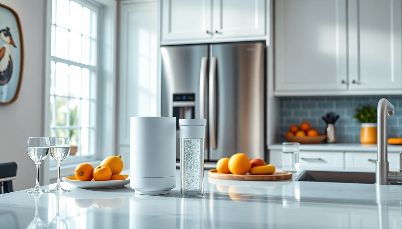 Waterdrop WF1CB Replacement for Frigidaire® PureSource WFCB displayed in a bright kitchen, symbolizing clean water solutions.