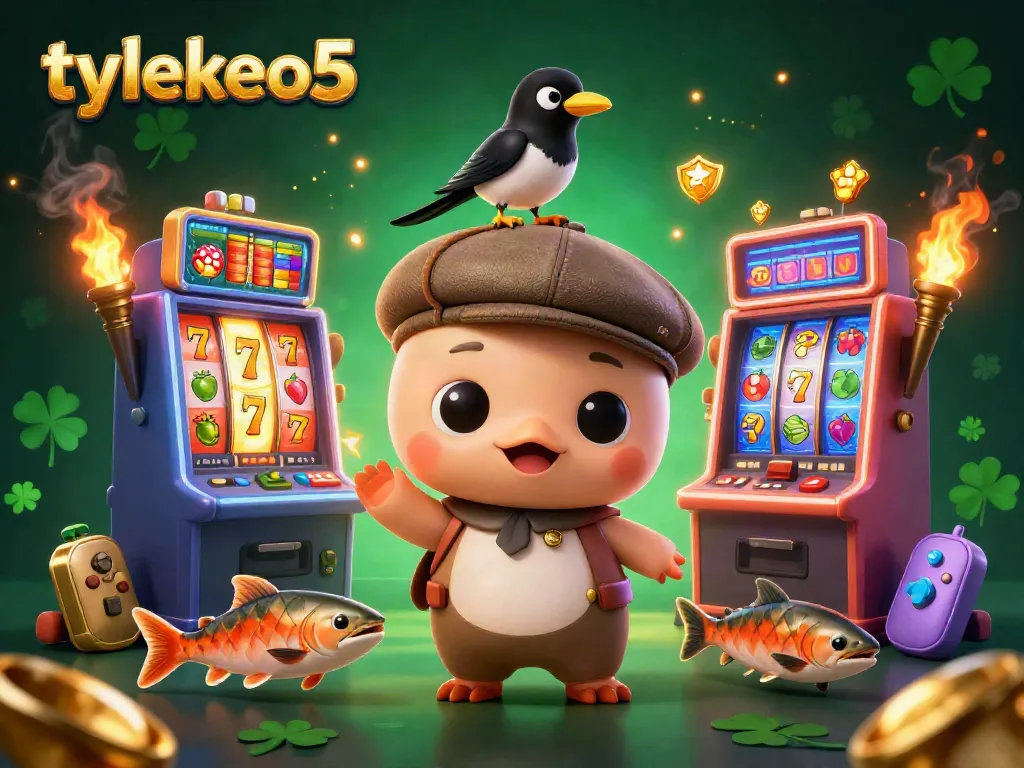 Experience the thrill of gaming with tylekeo5 in a vibrant 3D casino illustration.