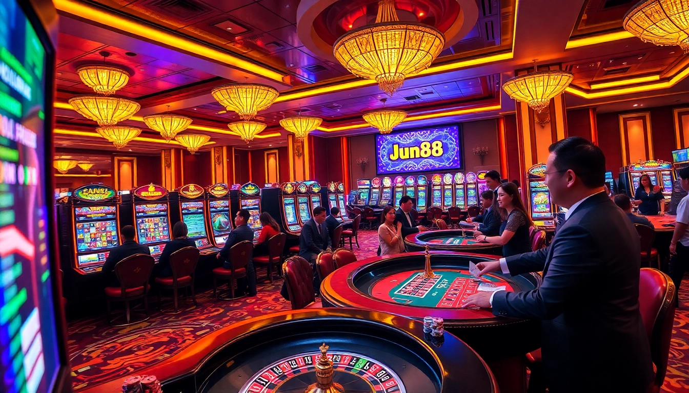 Experience a thrilling moment at Jun88's casino tables, where excitement meets luxury