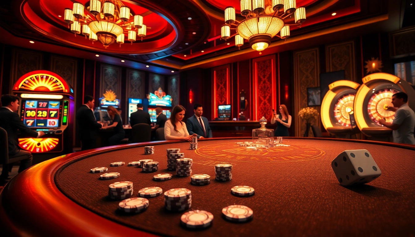 Experience the excitement of j88.gives with players winning big at a luxurious casino poker table.