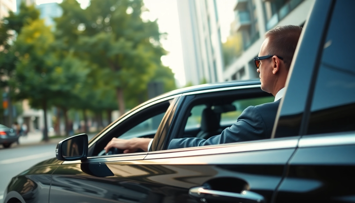 Experience luxurious Chauffeur Services Nottingham with a professional chauffeur in a sleek sedan.