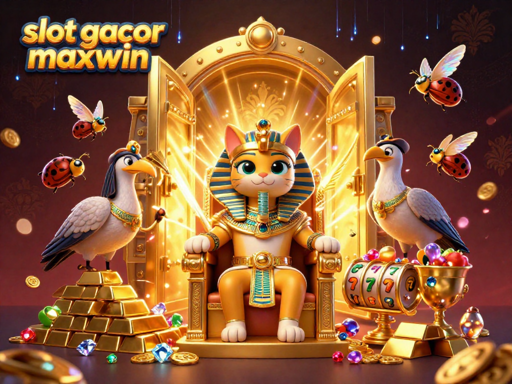 Experience the excitement of slot gacor maxwin with a dazzling display of casino riches in this 3D illustration.