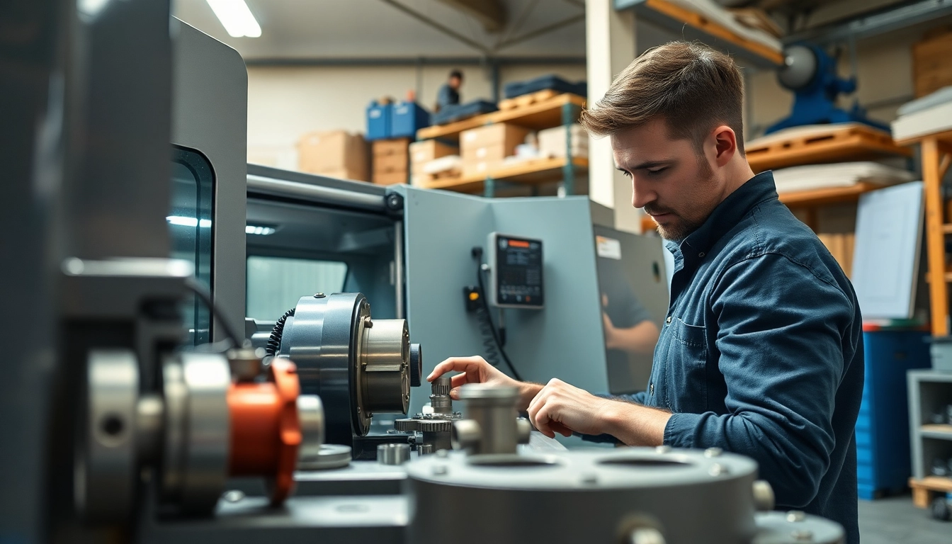 Custom part manufacturer showcasing precision machining capabilities in a professional workshop.