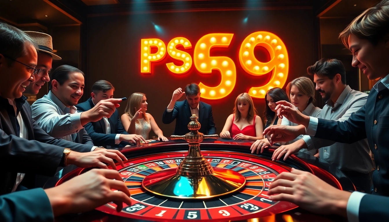 Players engage in thrilling casino games at PS99 while placing bets at the roulette table.