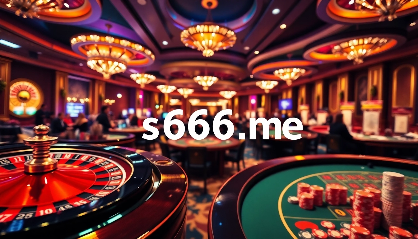 Engaging scene of players enjoying casino games featuring s666 me in a vibrant gambling atmosphere.