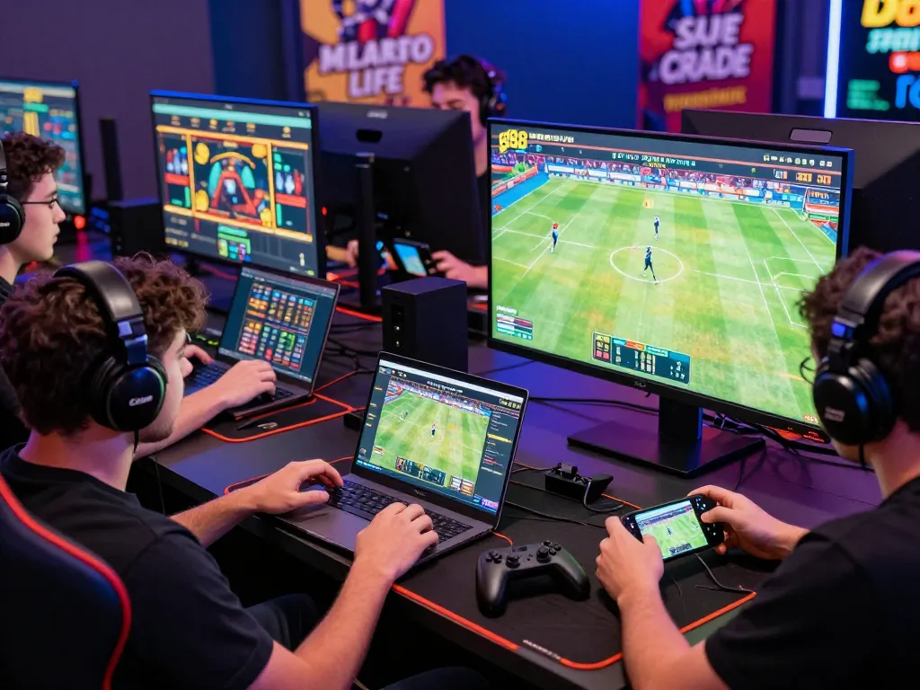 Exciting online gaming atmosphere at go88, featuring diverse players enjoying live games and promotions.