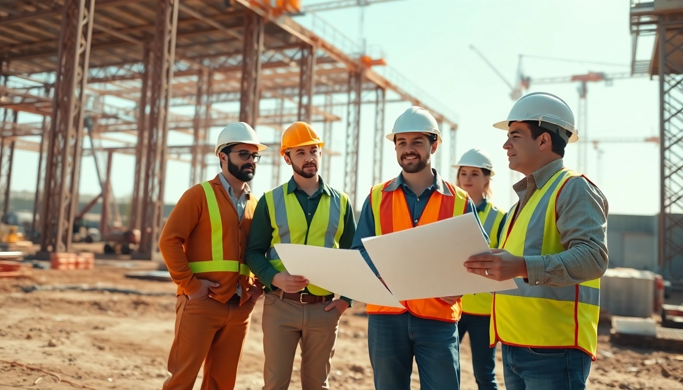 Tennessee construction association team collaborating at a job site, showcasing teamwork and professionalism.