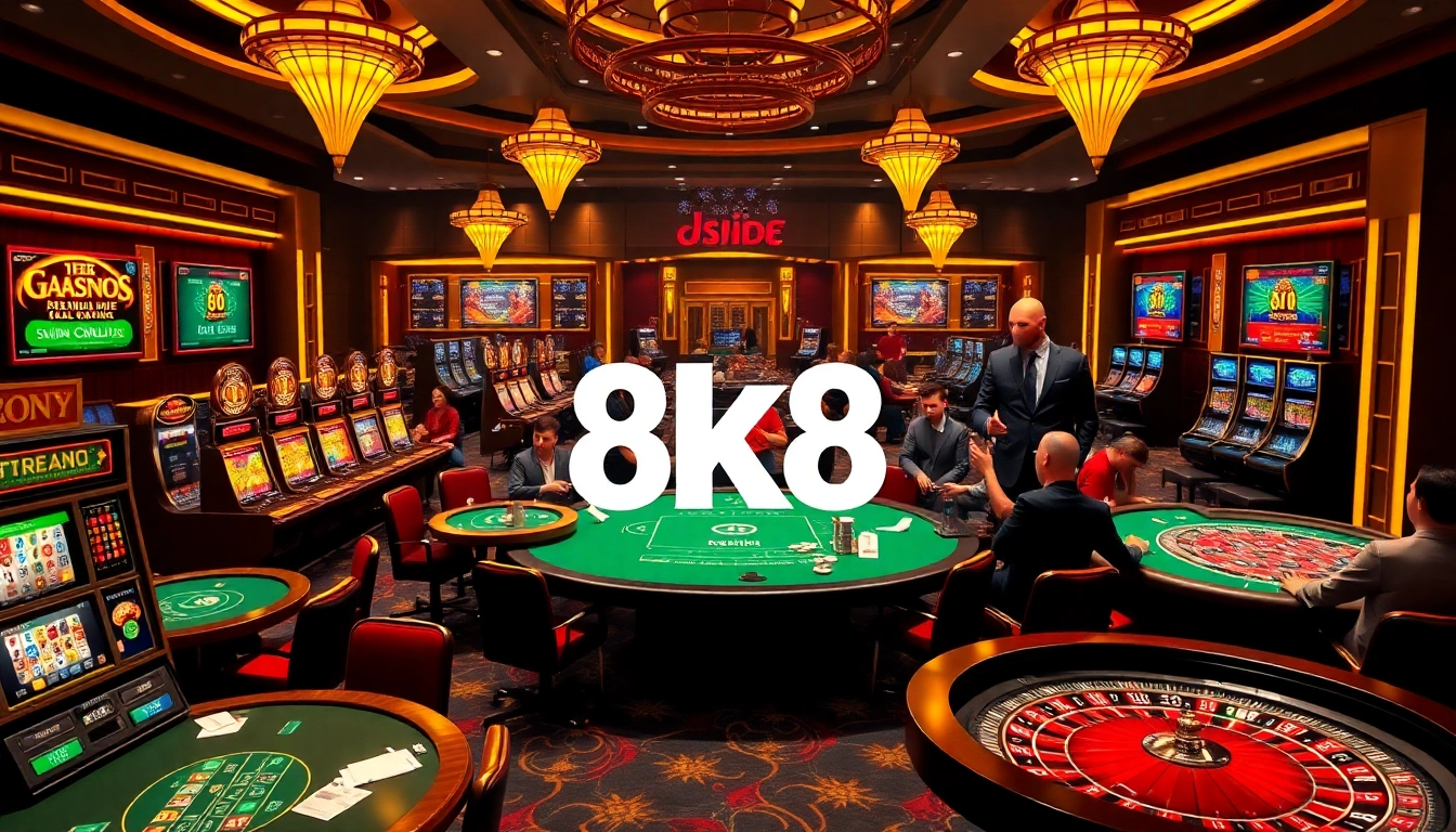 Experience the excitement of 8k8 with engaging casino tables and vibrant gaming activities.