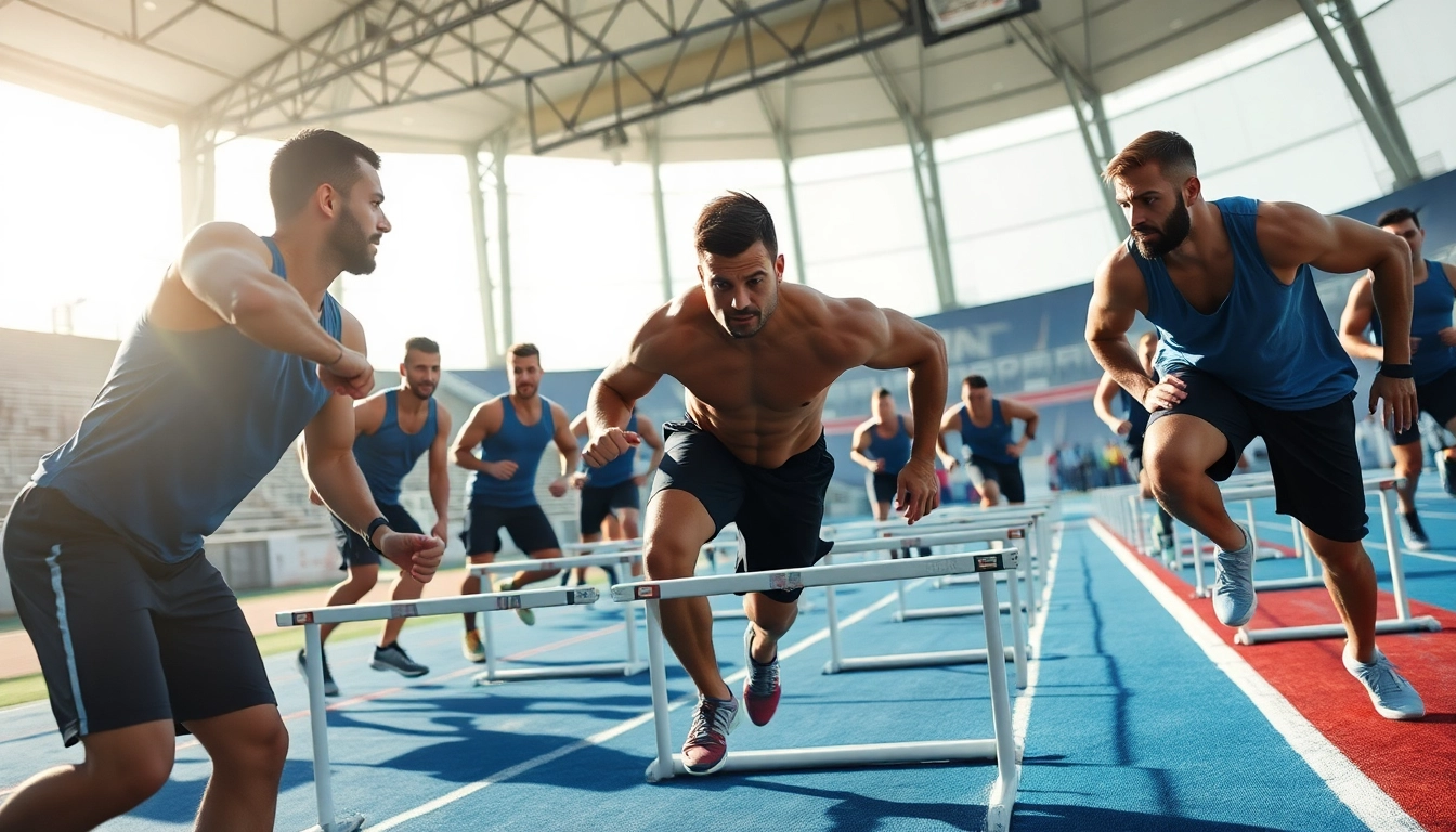 Sportler trainieren intensiv mit phantom athletics in einer dynamischen Umgebung.