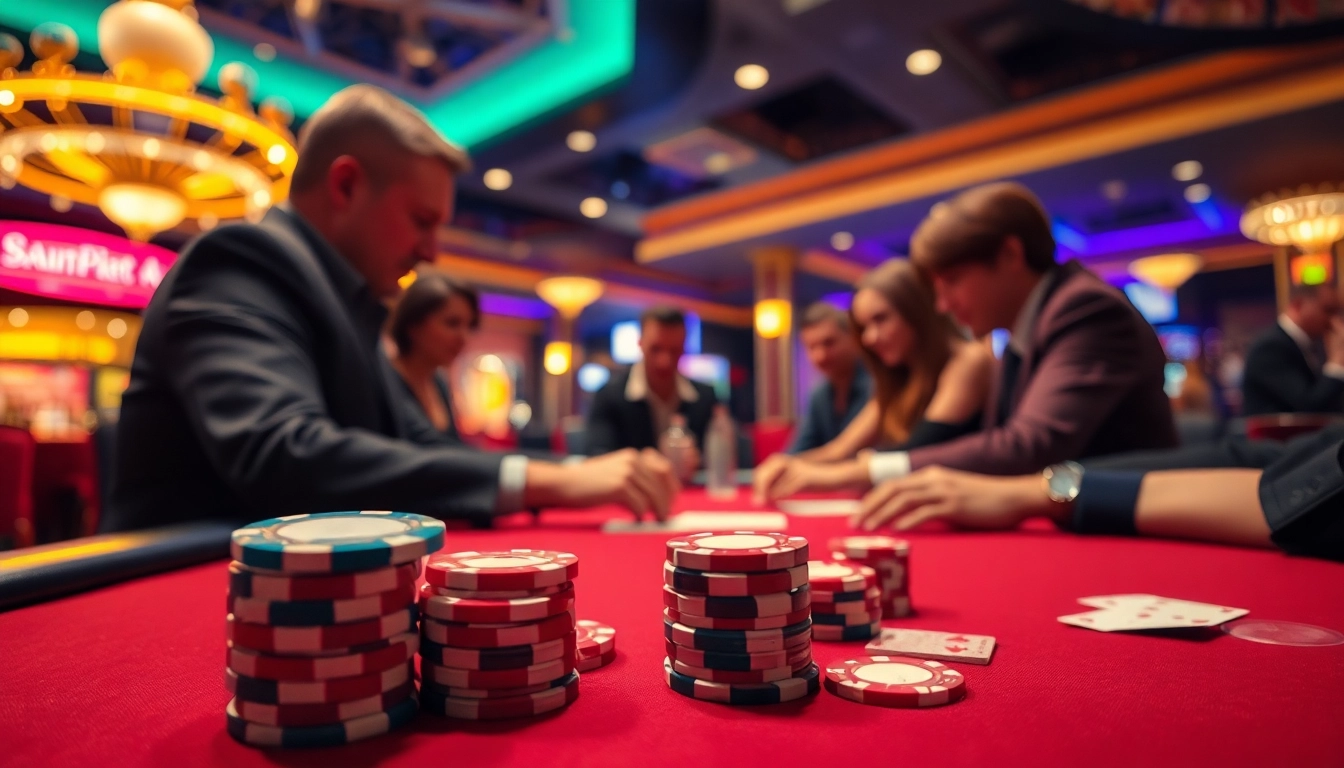 Permainan poker intens di casino vegas88 dengan suasana berenergi tinggi.