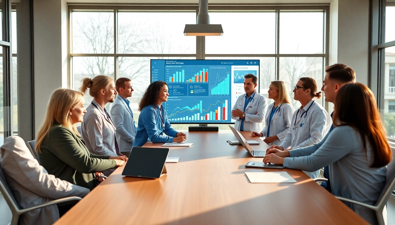 Discussing Health trends with diverse practitioners in a professional setting.