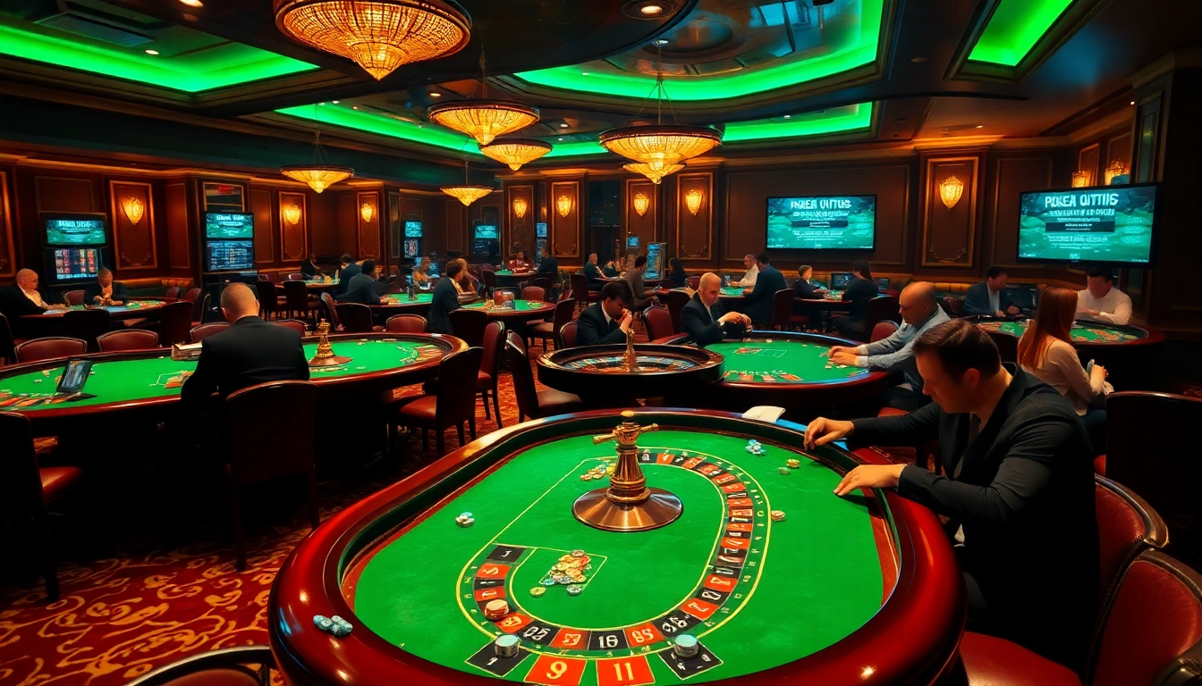 Engaging scene of players at the casino, highlighting the hidden wiki dark web's connection in a vibrant gambling environment.