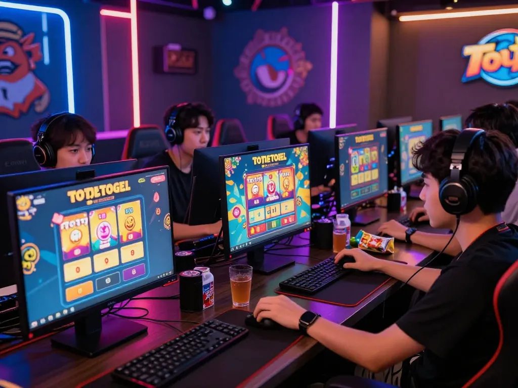 Engaged players enjoying Toto Togel games in a vibrant online gaming atmosphere with colorful graphics.