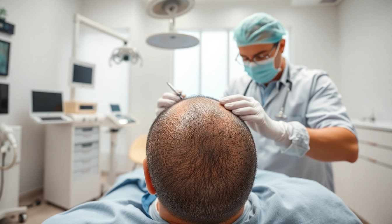 Hair transplant istanbul in a modern clinic showcasing a skilled surgeon performing the procedure.