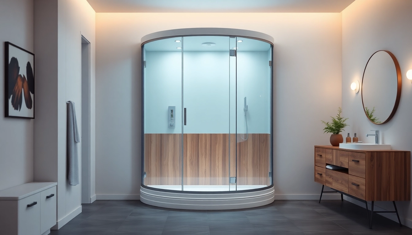 Entdecken Sie die sonni Duschkabine mit modernem Design und eleganten Glasoberflächen.