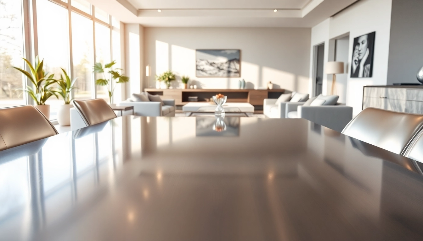 Elegant stainless steel furniture enhancing a modern living space's aesthetic.