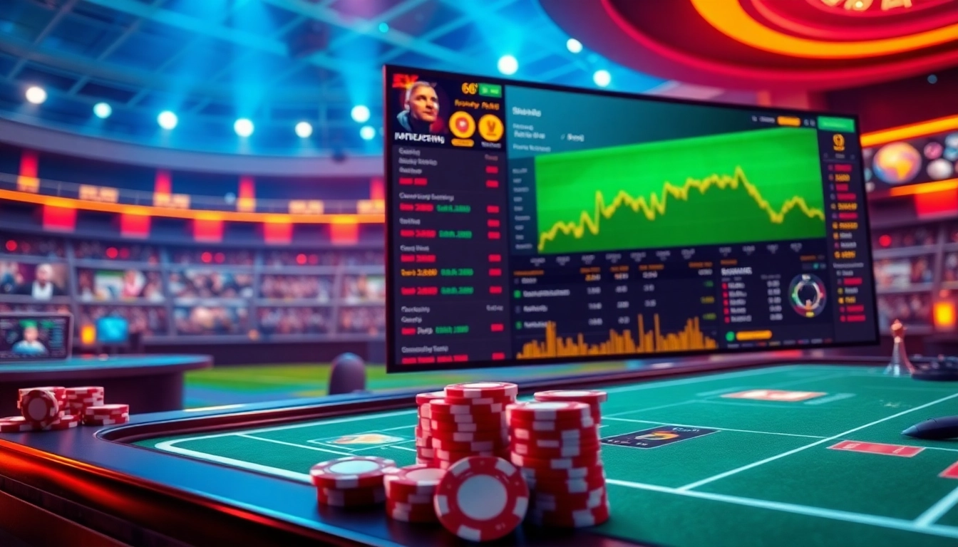 Tỷ lệ kèo 6FF displayed in an immersive online sports betting interface, showcasing vibrant betting odds graphics and casino elements.