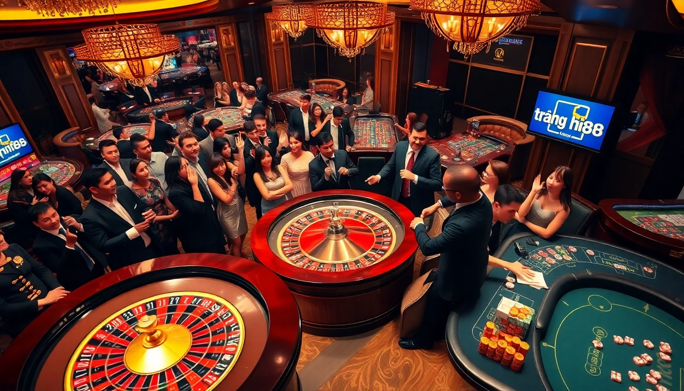 Players enjoying a thrilling game at trang hi88, spinning the roulette wheel with excitement.