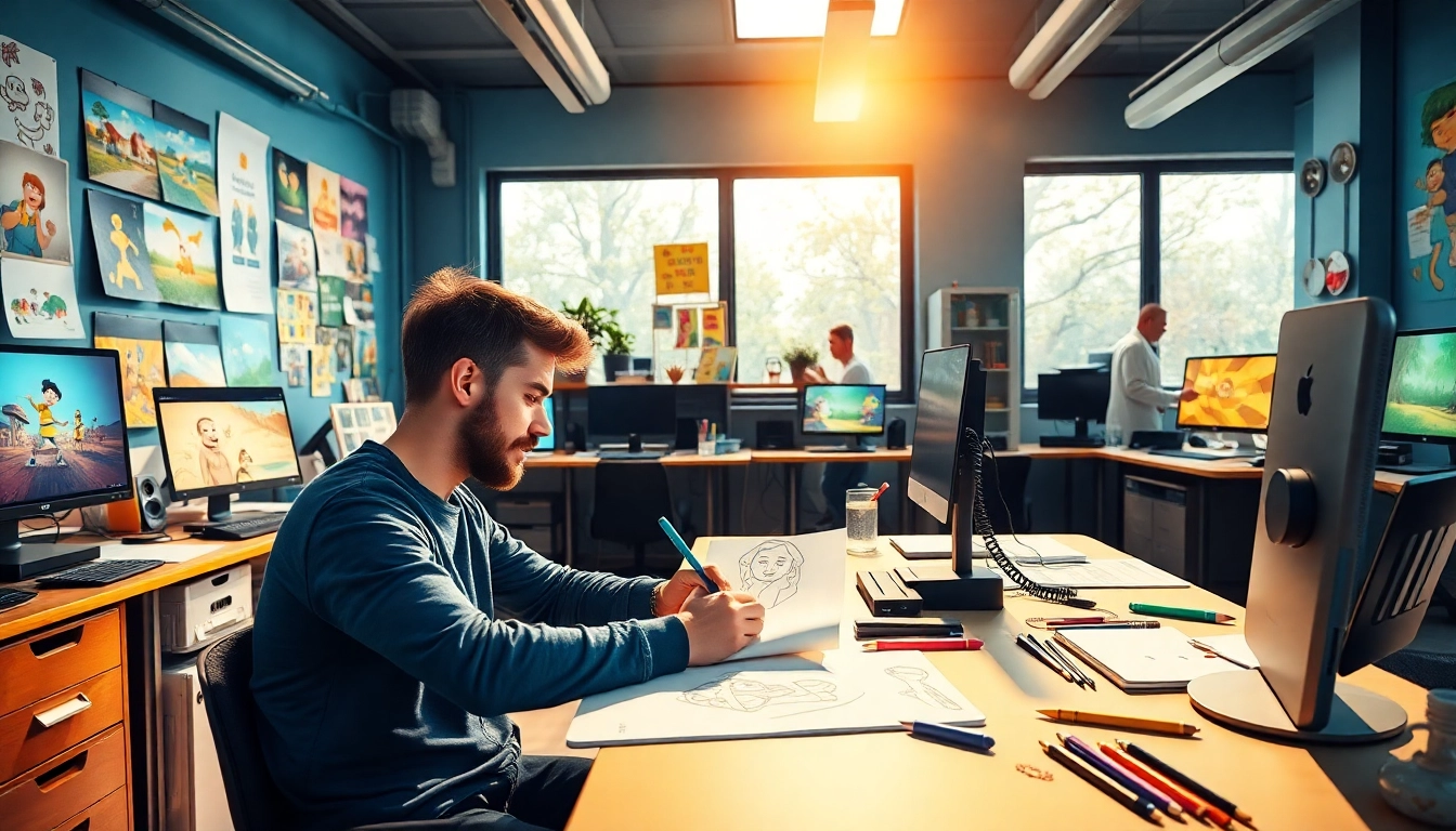 Animation Studio Berlin mit kreativer Arbeitsumgebung und talentierten Animatoren.
