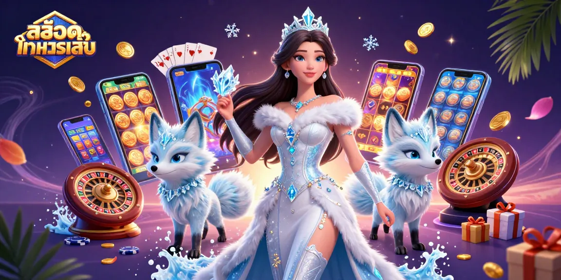 Spin to win with สล็อตทดลองเล่น in this vibrant 3D casino illustration featuring action-packed slot games and charm.