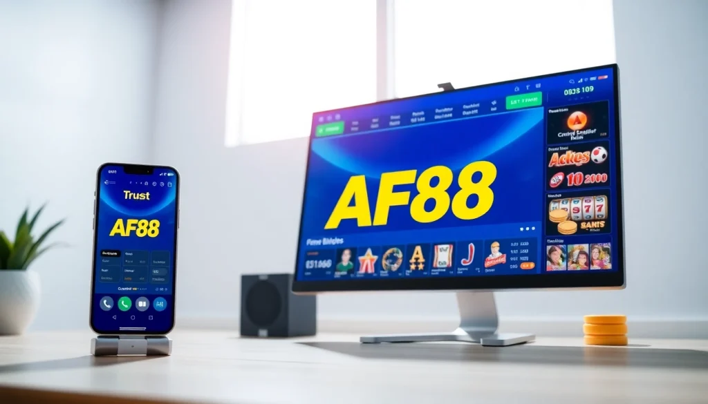 AF88 online betting platform on devices with vibrant design and easy navigation.