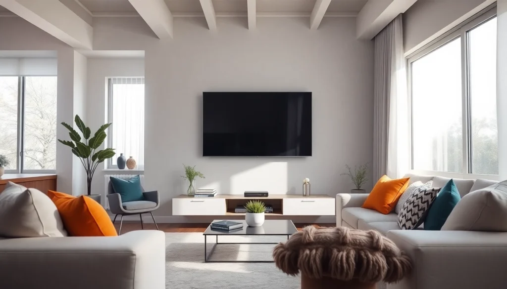 View of a stylish living room featuring the TV88 for an immersive entertainment experience.