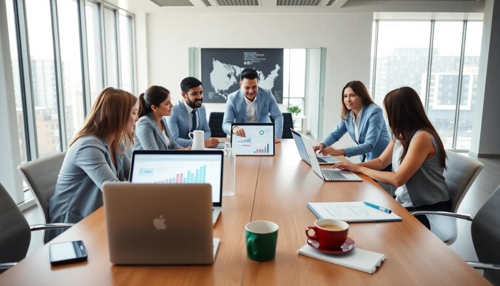 View of a professional team discussing strategies as a top seo services company.