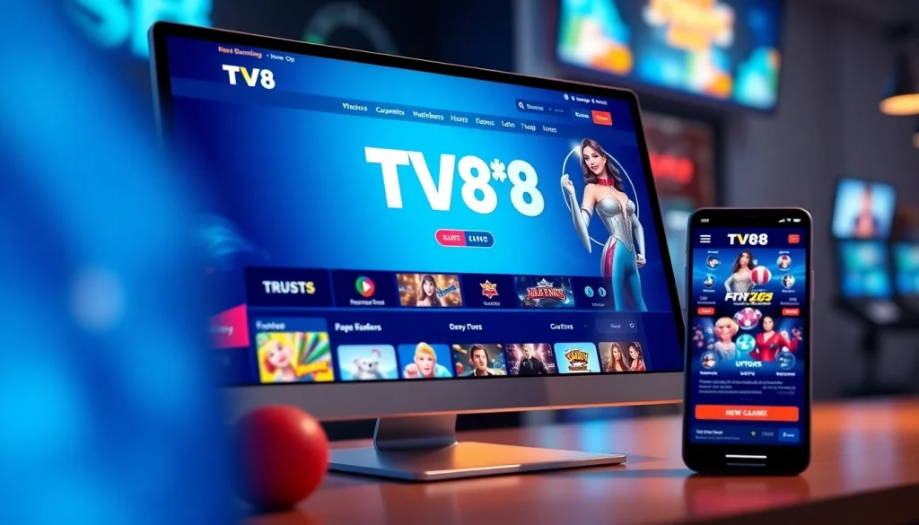 TV88 online gambling platform homepage showcasing user-friendly interface and game categories