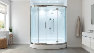 Erleben Sie die stilvolle sonni Duschkabine mit eleganter Glasabtrennung und modernem Design.