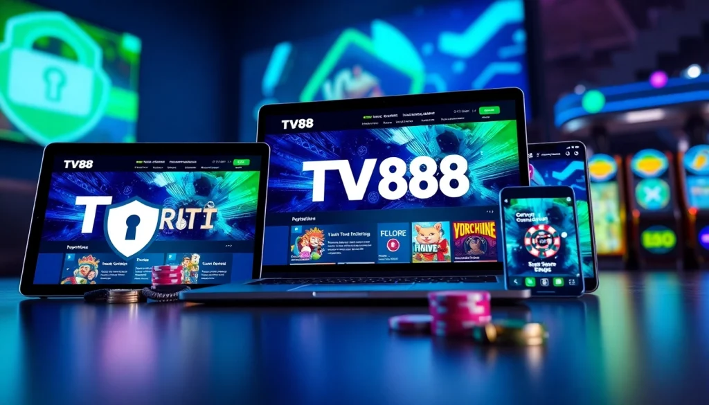 TV88 online gaming platform showcasing diverse games and secure user interface.