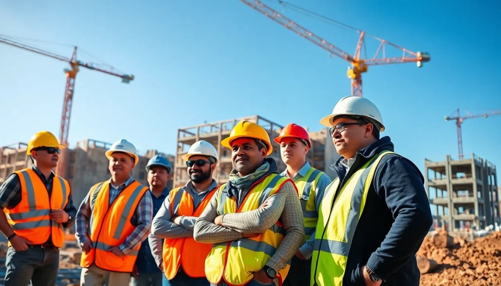 Construction professionals exemplifying teamwork as New Jersey General Contractor on-site.