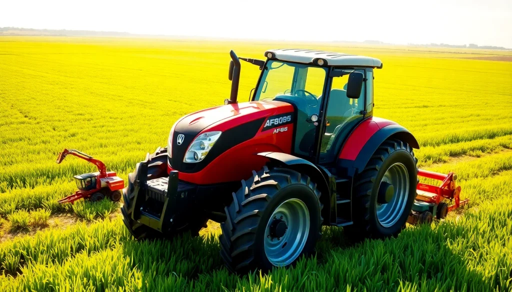 AF88 tractor operating in lush fields showcasing efficiency and modern technology.