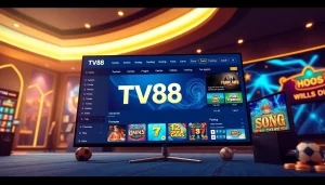 TV88 online gaming platform homepage with vibrant categories, secure payments, and engaging interface.