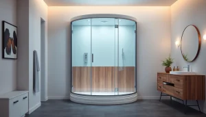 Entdecken Sie die sonni Duschkabine mit modernem Design und eleganten Glasoberflächen.