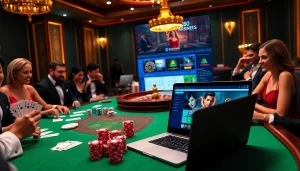 Experience the thrill of casino gaming at nhà cái u888 with vibrant tables and elegant players.