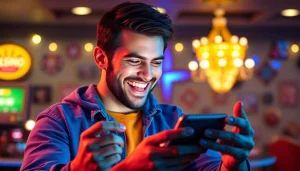 Apostas emocionantes na casa de apostas bet da sorte com um jogador usando smartphone.